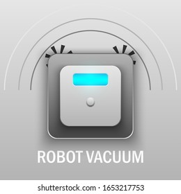 Top view robot vacuum cleaner icon. Robotic vacuum cleaner vector design illustration.