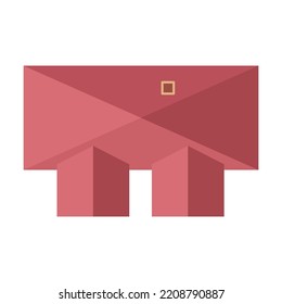 Top view of roof of house vector. Buildings, fences, tiles from above for map or plan isolated on white background