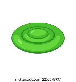 Top view of round green inflatable mattress vector illustration. Equipment or object for water activities in shape of circle isolated on white background. Summer, holidays concept
