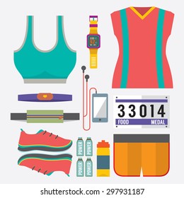 Top View Runner Gears Vector Illustration