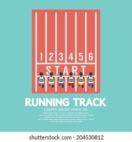 Top View Running Track Vector Illustration