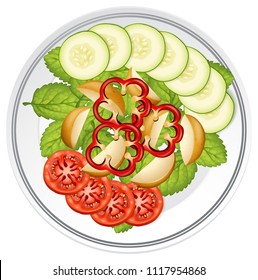 Top view of salad illustration