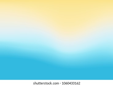 Top view sand and waves with foam background. Vacation and travel. Vector illustration.