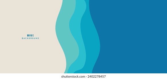 Top view of the sea beach. Summer travel background. Travel vacation concept. Vector illustration, flat style