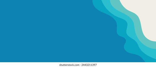 Top view of the sea beach. Summer travel background. Travel vacation concept. Vector illustration, flat style.	
