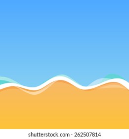 Top View of Sea Coast, Vector Abstract Background 