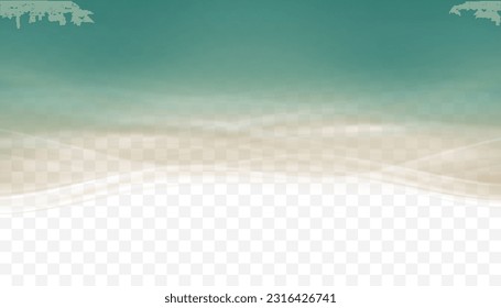 Top view of sea waves isolated on transparent background. Vector illustration with aerial view blue ocean or sea waves,Vector element design for Summer Vocation,Holiday Sale Promotion banner backdrop