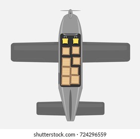 Top View Seat Map of Small Cargo Propeller aircraft