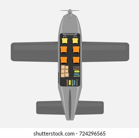 Top View Seat Map of Small Cargo Propeller aircraft