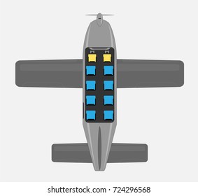 Top View Seat Map of Small Passenger Propeller aircraft