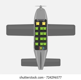 Top View Seat Map of Small Passenger Propeller aircraft