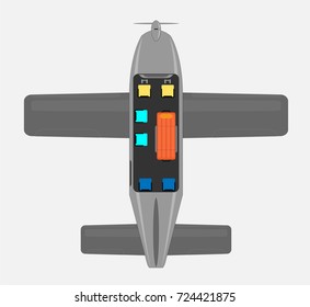 Top View  Seat Map of Small Air Ambulance Propeller aircraft
