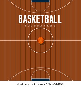 Top view of a section of a basketball field. Vector illustration design