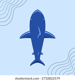 Hai Flach Design-Stil Hai von oben gesehen nützlich für Karten Ozean Infografiken und marine Layouts