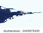 Top view of ship through the ice