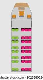 Top View show Seat Map of Tram Car Vector