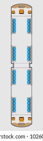 Top View show Seat Map of Mono Rail Car Vector