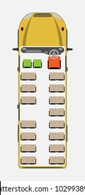 Top View Show Seat Map Of School Bus Vector