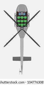 Top View Show Seat Map of Passenger Helicopter Vector and Illustration