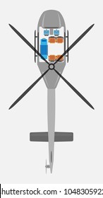 Top View Show Seat Map of Ambulance Helicopter Vector and Illustration