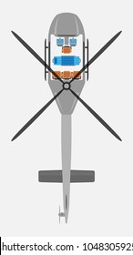 Top View Show Seat Map of Ambulance Helicopter Vector and Illustration