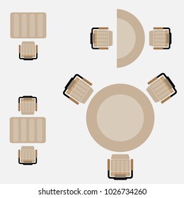 Top View show Seat and Table of Business office  Vector