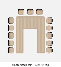 Top View show Seat and Table of Business office  Vector