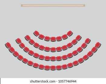 Top View show Seat in the Theater  Vector and illustration