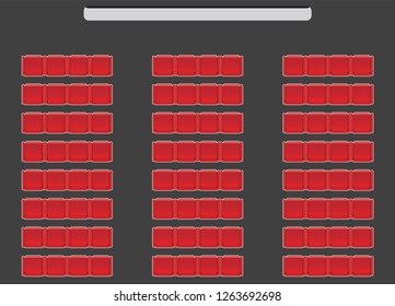 Top View show Seat in the Theater  with dark background Vector and illustration