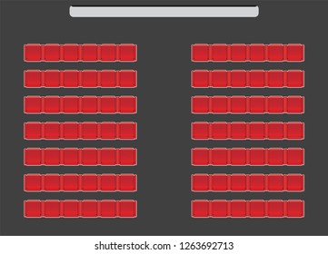 Top View show Seat in the Theater  with dark background Vector and illustration