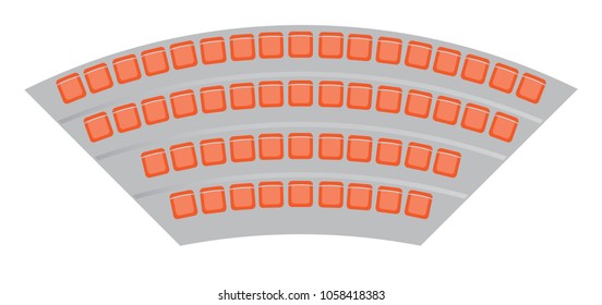 Top View show of Seats map at the football stadium