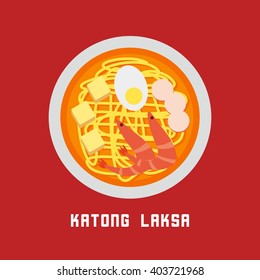 Top view of Singapore Malaysia culinary. Traditional delicacy design template vector illustration.