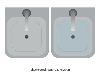 top view Sinks Vector illustration   flat style