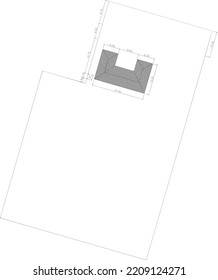 top view sketch of buildings and land areas or boundaries