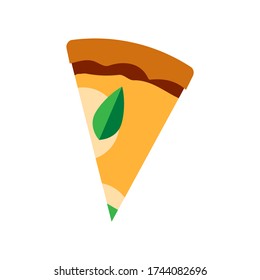 Top view slice of pizza vector illustration.