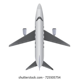 Top View  of Small Private VIP Jet Airplane on white background