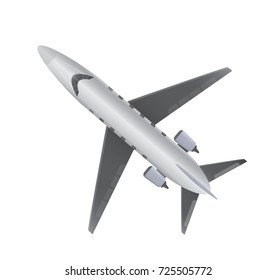 Top View  Of Small Private VIP Jet Airplane On White Background