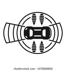 Top view smart car icon. Simple illustration of top view smart car vector icon for web design isolated on white background
