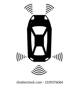 Top view smart car icon. Simple illustration of top view smart car vector icon for web design isolated on white background