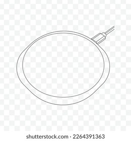 top view smartphone on wireless charging. concept of gadget futuristic easy recharge. flat simple style trend modern line art design isolated on transparent background