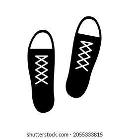 Top view sneaker icon. Simple, high quality and suitable for your design. Flat design vector illustration, solid, silhouette. Shoes, footwear.