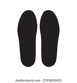 Top view sneakers silhouette vector flat illustration design.
