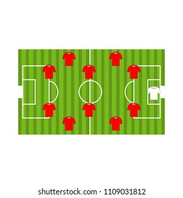 Top view of a soccer field