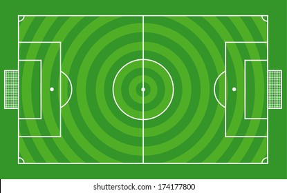 Top view of soccer field or football field - Vector illustration 