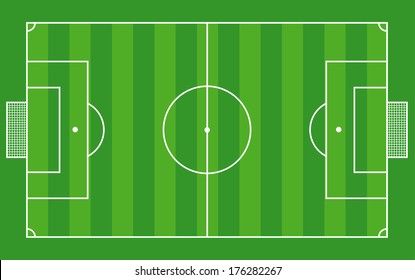 Top view of soccer field or football field - Vector illustration 