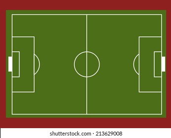 Top view of soccer field or football field - Vector illustration