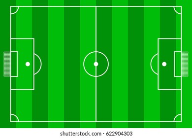 Top view of soccer field or football field - Vector illustration
