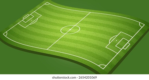 Top View of Soccer Field with Green Grass Texture and White Lines