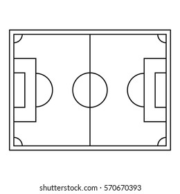 Top view of soccer field icon. Outline illustration of top view of soccer field vector icon for web