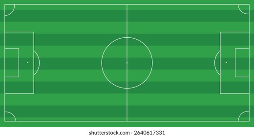 top view of soccer field, vector, modern